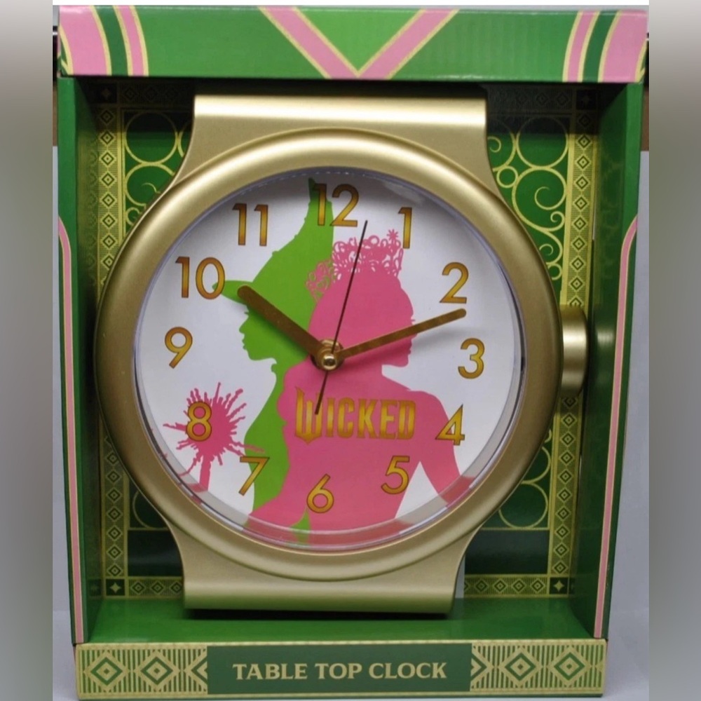 Wicked Glinda and Elphaba Gold Table Top Clock (Pack of 1)